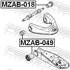 Lagerung, Lenker Vorderachse oben mitte innen FEBEST MZAB-049 Bild Lagerung, Lenker Vorderachse oben mitte innen FEBEST MZAB-049