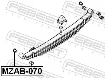 Lagerbuchse, Blattfeder vor der Achse FEBEST MZAB-070 Bild Lagerbuchse, Blattfeder vor der Achse FEBEST MZAB-070