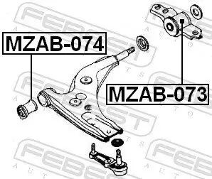 Lagerung, Lenker hinten Vorderachse unten FEBEST MZAB-073 Bild Lagerung, Lenker hinten Vorderachse unten FEBEST MZAB-073