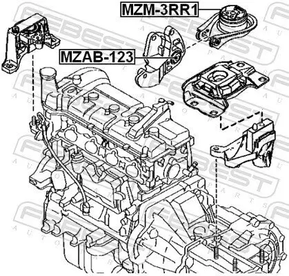 Lagerung, Motor FEBEST MZAB-123 Bild Lagerung, Motor FEBEST MZAB-123