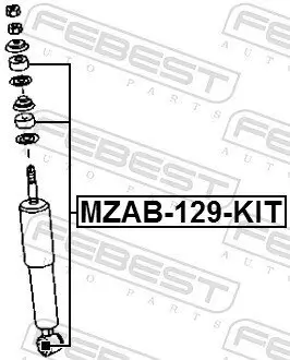 Montagesatz, Stoßdämpfer FEBEST MZAB-129-KIT Bild Montagesatz, Stoßdämpfer FEBEST MZAB-129-KIT