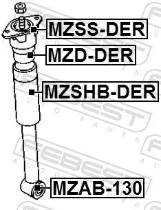 Buchse, Stoßdämpfer FEBEST MZAB-130 Bild Buchse, Stoßdämpfer FEBEST MZAB-130