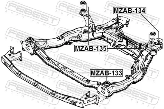 Lagerung, Achskörper hinten Vorderachse FEBEST MZAB-134 Bild Lagerung, Achskörper hinten Vorderachse FEBEST MZAB-134