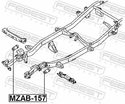 Lagerung, Lenker beidseitig Vorderachse unten FEBEST MZAB-157 Bild Lagerung, Lenker beidseitig Vorderachse unten FEBEST MZAB-157