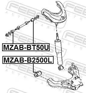 Lagerung, Lenker FEBEST MZAB-BT50U Bild Lagerung, Lenker FEBEST MZAB-BT50U