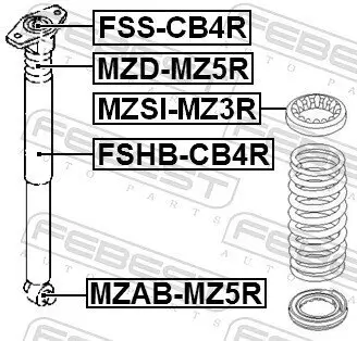 Buchse, Stoßdämpfer FEBEST MZAB-MZ5R Bild Buchse, Stoßdämpfer FEBEST MZAB-MZ5R