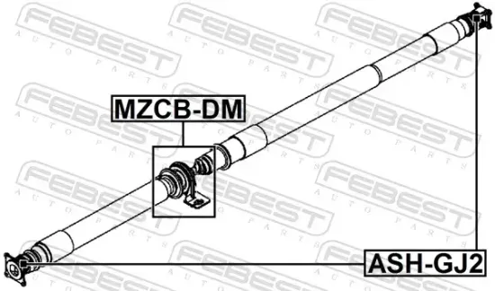 Lager, Gelenkwellenmittellager FEBEST MZCB-DM Bild Lager, Gelenkwellenmittellager FEBEST MZCB-DM