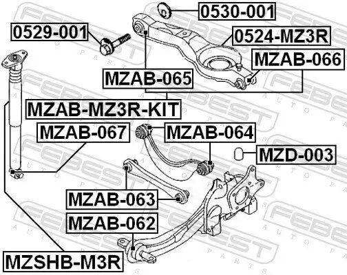 Anschlagpuffer, Federung FEBEST MZD-003 Bild Anschlagpuffer, Federung FEBEST MZD-003