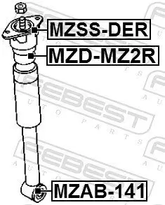Anschlagpuffer, Federung Hinterachse FEBEST MZD-MZ2R Bild Anschlagpuffer, Federung Hinterachse FEBEST MZD-MZ2R