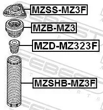 Anschlagpuffer, Federung FEBEST MZD-MZ323F Bild Anschlagpuffer, Federung FEBEST MZD-MZ323F