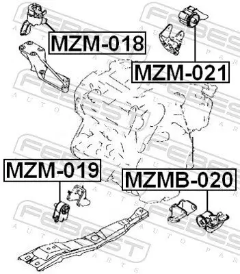 Lagerung, Motor FEBEST MZM-018 Bild Lagerung, Motor FEBEST MZM-018