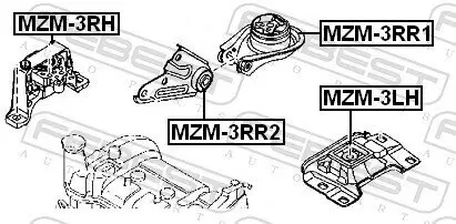 Lagerung, Automatikgetriebe FEBEST MZM-3RR1 Bild Lagerung, Automatikgetriebe FEBEST MZM-3RR1