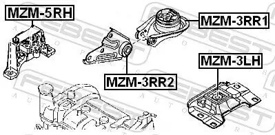 Lagerung, Motor vorne rechts FEBEST MZM-5RH Bild Lagerung, Motor vorne rechts FEBEST MZM-5RH