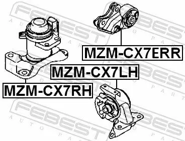 Lagerung, Motor hinten FEBEST MZM-CX7ERR Bild Lagerung, Motor hinten FEBEST MZM-CX7ERR