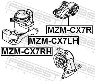 Lagerung, Motor hinten FEBEST MZM-CX7R Bild Lagerung, Motor hinten FEBEST MZM-CX7R