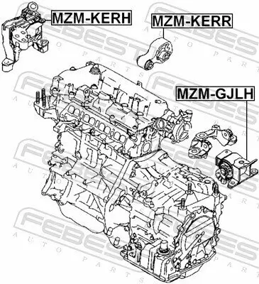 Lagerung, Motor vorne rechts FEBEST MZM-KERH Bild Lagerung, Motor vorne rechts FEBEST MZM-KERH