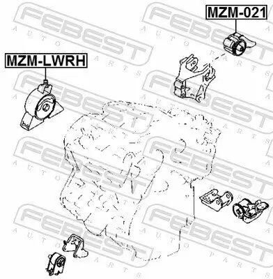 Lagerung, Motor FEBEST MZM-LWRH Bild Lagerung, Motor FEBEST MZM-LWRH