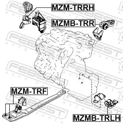 Lagerung, Motor hinten FEBEST MZMB-TRR Bild Lagerung, Motor hinten FEBEST MZMB-TRR