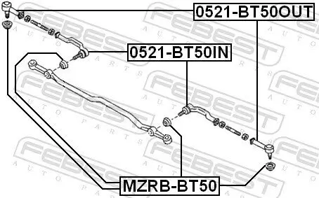 Reparatursatz, Spurstangenkopf Vorderachse FEBEST MZRB-BT50 Bild Reparatursatz, Spurstangenkopf Vorderachse FEBEST MZRB-BT50