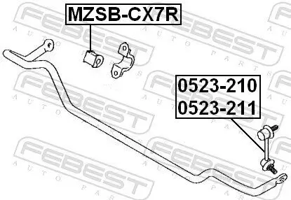 Lagerung, Stabilisator FEBEST MZSB-CX7R Bild Lagerung, Stabilisator FEBEST MZSB-CX7R