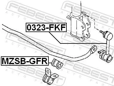 Lagerung, Stabilisator FEBEST MZSB-GFR Bild Lagerung, Stabilisator FEBEST MZSB-GFR