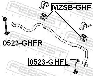 Lagerung, Stabilisator Vorderachse FEBEST MZSB-GHF Bild Lagerung, Stabilisator Vorderachse FEBEST MZSB-GHF