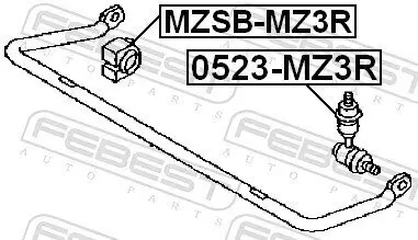 Lagerung, Stabilisator FEBEST MZSB-MZ3R Bild Lagerung, Stabilisator FEBEST MZSB-MZ3R