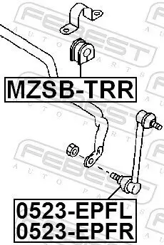 Lagerung, Stabilisator Hinterachse FEBEST MZSB-TRR Bild Lagerung, Stabilisator Hinterachse FEBEST MZSB-TRR