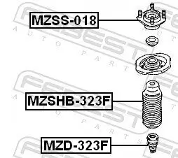 Schutzkappe/Faltenbalg, Stoßdämpfer Vorderachse FEBEST MZSHB-323F Bild Schutzkappe/Faltenbalg, Stoßdämpfer Vorderachse FEBEST MZSHB-323F