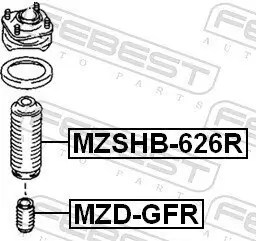Schutzkappe/Faltenbalg, Stoßdämpfer Hinterachse FEBEST MZSHB-626R Bild Schutzkappe/Faltenbalg, Stoßdämpfer Hinterachse FEBEST MZSHB-626R