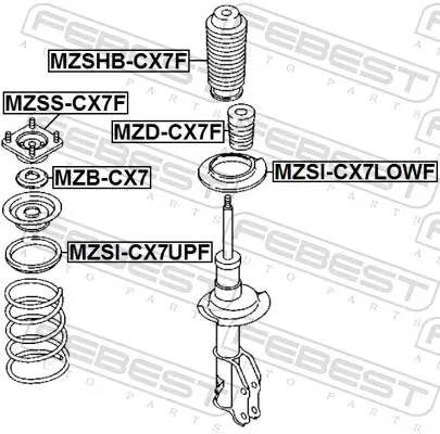 Federteller Vorderachse oben FEBEST MZSI-CX7UPF Bild Federteller Vorderachse oben FEBEST MZSI-CX7UPF