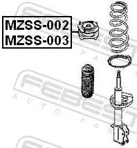 Federbeinstützlager Hinterachse links FEBEST MZSS-002 Bild Federbeinstützlager Hinterachse links FEBEST MZSS-002