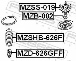 Federbeinstützlager Vorderachse FEBEST MZSS-019 Bild Federbeinstützlager Vorderachse FEBEST MZSS-019