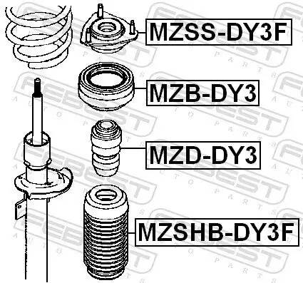Federbeinstützlager Vorderachse FEBEST MZSS-DY3F Bild Federbeinstützlager Vorderachse FEBEST MZSS-DY3F