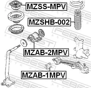 Federbeinstützlager Vorderachse FEBEST MZSS-MPV Bild Federbeinstützlager Vorderachse FEBEST MZSS-MPV