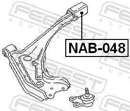 Lagerung, Lenker hinten Vorderachse unten FEBEST NAB-048 Bild Lagerung, Lenker hinten Vorderachse unten FEBEST NAB-048