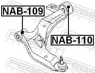 Lagerung, Lenker vorne Vorderachse unten FEBEST NAB-109 Bild Lagerung, Lenker vorne Vorderachse unten FEBEST NAB-109