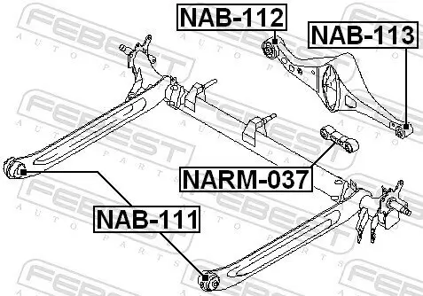 Lagerung, Lenker FEBEST NAB-112 Bild Lagerung, Lenker FEBEST NAB-112