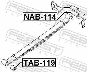 Lagerbuchse, Blattfeder FEBEST NAB-114 Bild Lagerbuchse, Blattfeder FEBEST NAB-114