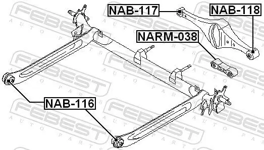 Lagerung, Lenker FEBEST NAB-117 Bild Lagerung, Lenker FEBEST NAB-117