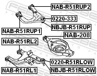 Lagerung, Lenker FEBEST NAB-208 Bild Lagerung, Lenker FEBEST NAB-208