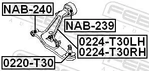 Lagerung, Lenker vorne Vorderachse unten FEBEST NAB-240 Bild Lagerung, Lenker vorne Vorderachse unten FEBEST NAB-240
