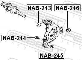 Lagerung, Lenker vor der Achse Hinterachse FEBEST NAB-244 Bild Lagerung, Lenker vor der Achse Hinterachse FEBEST NAB-244
