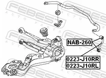 Lagerung, Lenker Hinterachse oben hinten FEBEST NAB-260 Bild Lagerung, Lenker Hinterachse oben hinten FEBEST NAB-260