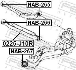 Lagerung, Lenker Hinterachse oben vorne FEBEST NAB-267 Bild Lagerung, Lenker Hinterachse oben vorne FEBEST NAB-267
