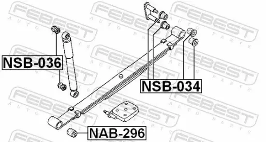 Lagerbuchse, Blattfeder FEBEST NAB-296 Bild Lagerbuchse, Blattfeder FEBEST NAB-296