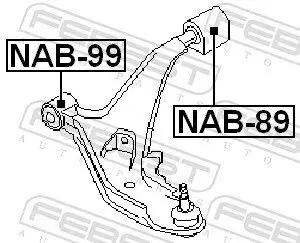 Lagerung, Lenker Vorderachse unten vorne FEBEST NAB-99 Bild Lagerung, Lenker Vorderachse unten vorne FEBEST NAB-99
