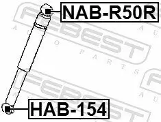 Buchse, Stoßdämpfer FEBEST NAB-R50R Bild Buchse, Stoßdämpfer FEBEST NAB-R50R