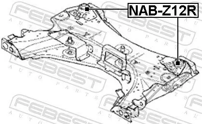 Lagerung, Achskörper Hinterachse unten FEBEST NAB-Z12R Bild Lagerung, Achskörper Hinterachse unten FEBEST NAB-Z12R