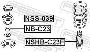 Wälzlager, Federbeinstützlager Vorderachse FEBEST NB-C23 Bild Wälzlager, Federbeinstützlager Vorderachse FEBEST NB-C23